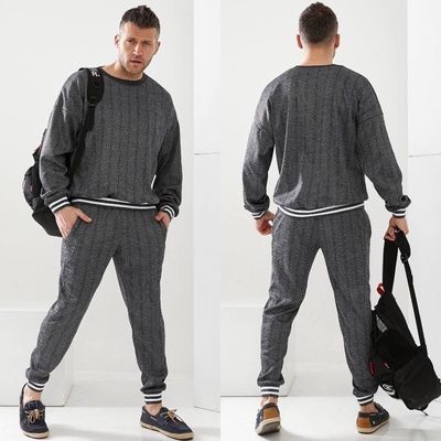 Мужской спортивный костюм.Свитшот и брюки., Space Gray, S-M