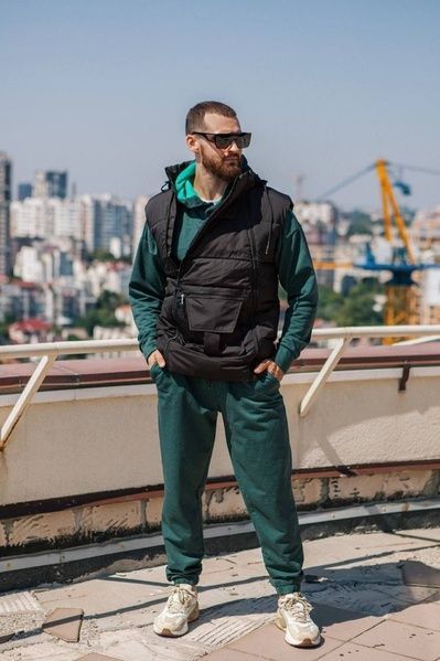 Чоловіча стильна жилетка, Чорний, 54