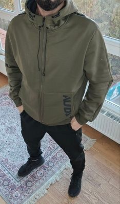 Стильный мужской костюм теплый., Хаки, XXL