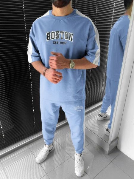 Мужской спортивный костюм &laquo;Boston&raquo; - стиль и комфорт каждый день., Голубой, S-M
