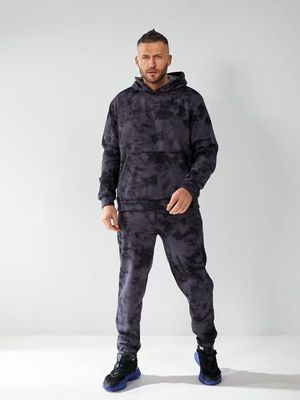 Мужской спортивный костюм из трехнитки с начосом."Отрожайка", Space Gray, S-M